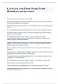 Louisiana Law Exam Study Guide Questions and Answers