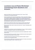 Louisiana Law and Rules Worksheet Cosmetology Exam Questions and Answers