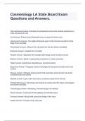 Cosmetology LA State Board Exam Questions and Answers