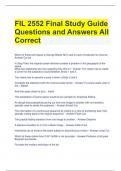 FIL 2552 Final Study Guide Questions and Answers All Correct