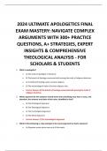 2024 ULTIMATE APOLOGETICS FINAL  EXAM MASTERY: NAVIGATE COMPLEX  ARGUMENTS WITH 300+ PRACTICE  QUESTIONS, A+ STRATEGIES, EXPERT  INSIGHTS & COMPREHENSIVE  THEOLOGICAL ANALYSIS - FOR  SCHOLARS & STUDENTS