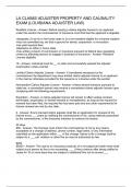 LA CLAIMS ADJUSTER PROPERTY AND CAUSALITY EXAM &lpar;LOUISIANA ADJUSTER LAW&rpar;