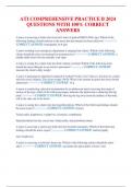 ATI COMPREHENSIVE PRACTICE B 2024  QUESTIONS WITH 100&percnt; CORRECT  ANSWERS