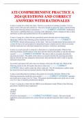 ATI COMPREHENSIVE PRACTICE A 2024 QUESTIONS AND CORRECT  ANSWERS WITH RATIONALES