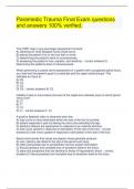 Paramedic Trauma Final Exam questions and answers 100&percnt; verified&period;