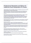 Professional Standards and Ethics for California Court Interpreters Pt 3 Exam Questions and Answers