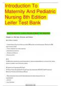 Test Bank For Introduction to Maternity and Pediatric Nursing 9th Edition Questions and Answered 100% BY Gloria Leifer Chapter 1-34 Newest Version 2023