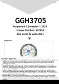 GGH3705 Assignment 2 &lpar;ANSWERS&rpar; Semester 1 2024 - DISTINCTION GUARANTEED&period;