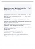 Foundations of Nuclear Medicine - Exam 1 Questions and Answers