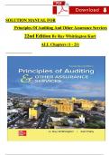 Solution Manual for Principles of Auditing and Other Assurance Services 22nd Edition by Ray Whittington&comma; Kurt Pany&comma; All Chapters 1 - 21&comma; Complete Newest Version