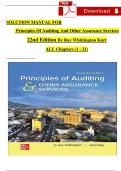Solution Manual for Principles of Auditing and Other Assurance Services 22nd Edition by Ray Whittington, Kurt Pany, All Chapters 1 - 21, Complete Newest Version