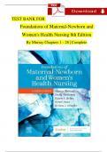 TEST BANK For Foundations of Maternal-Newborn and Women's Health Nursing 8th Edition By Murray&comma; All Chapters 1 - 28&comma; Complete Newest Version