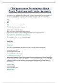 CFA Investment Foundations Mock Exam Questions and correct Answers 