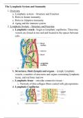 physiology of the lymphatic system summarized notes