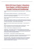 NSCA-CSCS Exam Chapter 1 (Questions  from Chapter 1 of NSCA Essentials of  Strength Training and Conditioning)