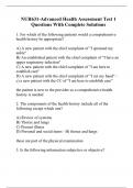 NUR631-Advanced Health Assessment Test 1 Questions With Complete Solutions