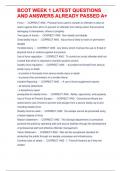 BCOT WEEK 1 LATEST QUESTIONS AND ANSWERS ALREADY PASSED A&plus;