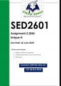 SED2601 Assignment 2 &lpar;QUALITY ANSWERS&rpar; 2024