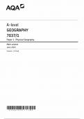 AQA A LEVEL GEOGRAPHY PAPER 1 PHYSICAL GEOGRAPHY MARK SCHEME 2022 &lpar;7037-1&rpar;