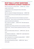 BCOT Week 3 LATEST QUESTIONS AND ANSWERS ALREADY PASSED A&plus;