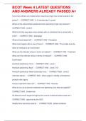 BCOT Week 4 LATEST QUESTIONS AND ANSWERS ALREADY PASSED A&plus;