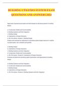 BUILDING UTILITIES SYSTEM EXAM QUESTIONS AND ANSWERS 2024