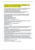 Cardiovascular Medications NCLEX Exam Questions And Answers 100&percnt;