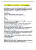 Nursing Fundamental exam 1&lpar;Answered&rpar; 2022 