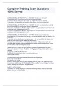 Caregiver Training Exam Questions 100&percnt; Solved