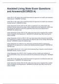 Assisted Living State Exam Questions and Answers&lpar;SCORED A&rpar;