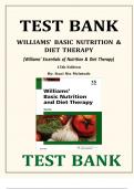 TEST BANK FOR WILLIAMS' BASIC NUTRITION AND DIET THERAPY 15TH EDITION BY NIX