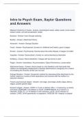 Intro to Psych Exam, Saylor Questions and Answers