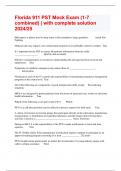 Florida 911 PST Mock Exam &lpar;1-7 combined&rpar; &vert; with complete solution 2024&sol;25