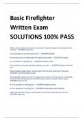 Basic Firefighter  Written Exam SOLUTIONS 100&percnt; PASS