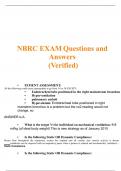 NBRC RRT EXIT EXAM Questions With Verified Answers And Solution GRADED A+
