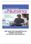 Test Bank for Fundamentals of Nursing 9th Edition By Taylor, Lynn, Bartlett questions and answers 2024/2025[verified answers]