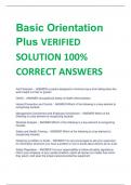 Basic Orientation  Plus VERIFIED  SOLUTION 100&percnt;  CORRECT ANSWERS