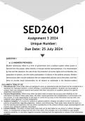 SED2601 Assignment 3 (ANSWERS) 2024 - DISTINCTION GUARANTEED