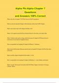 Alpha Phi Alpha Chapter 7 Questions and Answers 100% Correct