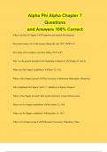 Alpha Phi Alpha Chapter 7 Questions and Answers 100% Correct