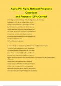 Alpha Phi Alpha National Programs Questions and Answers 100% Correct