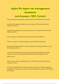 Alpha Phi Alpha risk management Questions and Answers 100% Correct