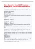Intra Operative Care NCCT Practice Exam &vert; With complete solution 2024&sol;25