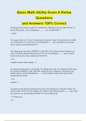 Basic Math Ability Exam A Relias Questions and Answers 100% Correct