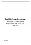 Beleidsinformatiesystemen - Quiz: introduction, UML basics & advanced