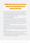 COMM 3800 Family Comm Final Exam- Walden University Questions and Answers 100% Pass
