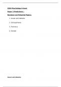 2024 Psychology A level Paper 3 Predictions Revision List Potential Topics