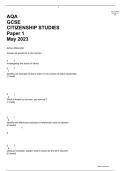 AQA GCSE CITIZENSHIP STUDIES Paper 1 May 2023 