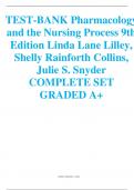 TEST-BANK Pharmacology and the Nursing Process 10th Edition Linda Lane Lilley, Shelly Rainforth Collins, Julie S. Snyder COMPLETE SET  GRADED A+