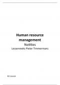 Human resource management - Notities: lessenreeks Pieter Timmermans